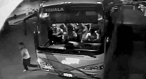 Image taken from a security camera inside the Iguala bus station