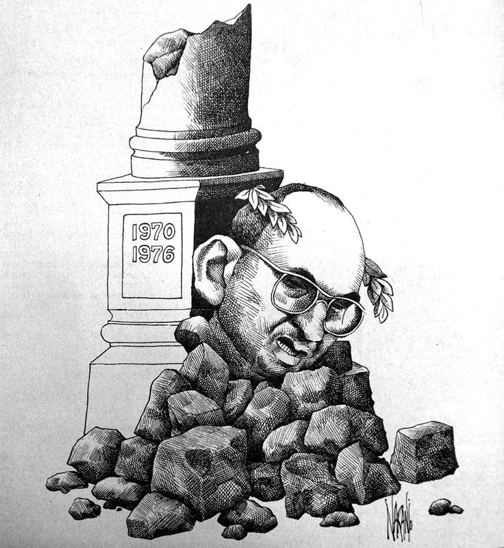 Caricature of Luis Echeverría