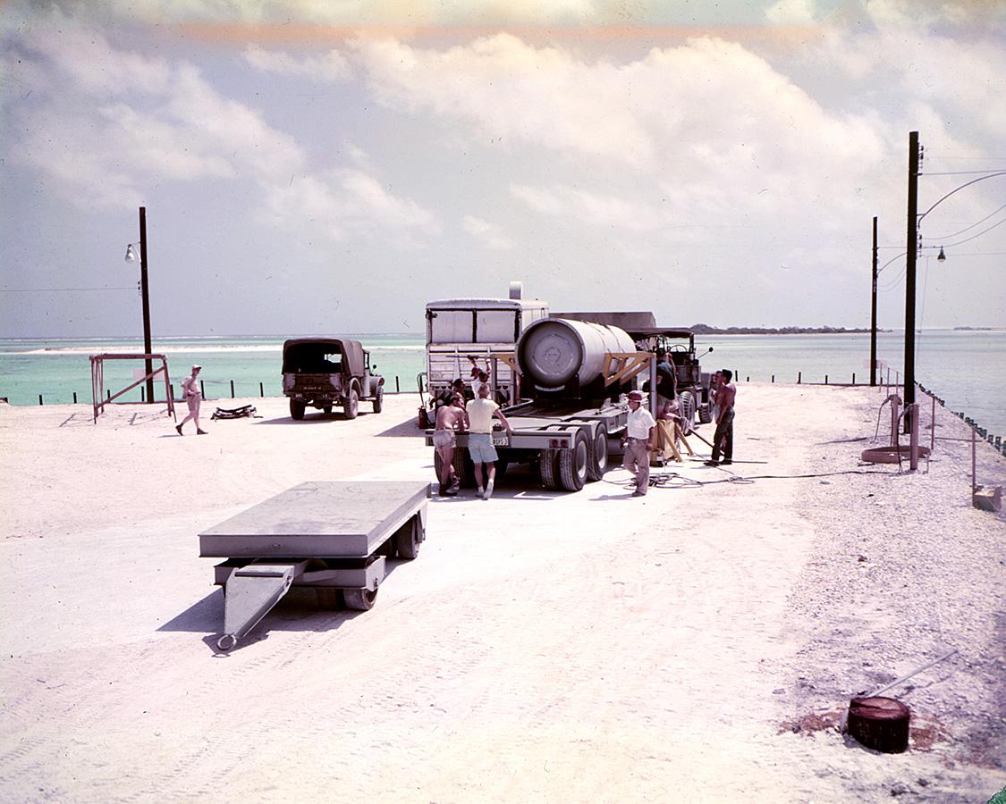 The Shrimp test device is shown loaded on a flatbed truck