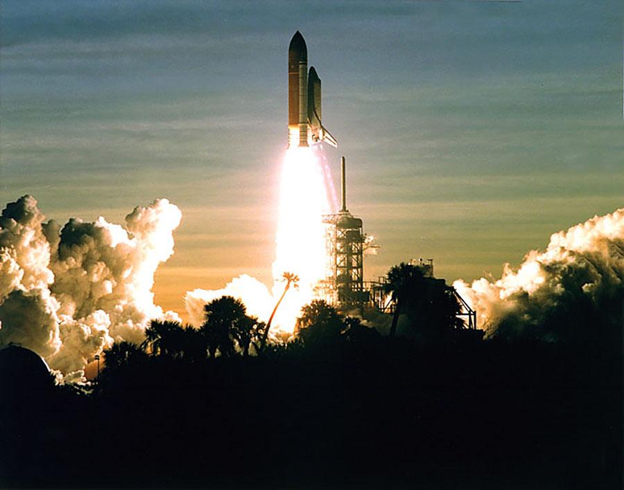 U.S. shuttle, launches from Kennedy Space Center