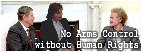 No Arms Control without Human Rights banner