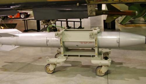 AnAir Force photo of an earlier version of the B61 nuclear bombthat has been the mainstay of NATO’s nuclear stockpile. (Photo from Hill Air Force Base Website)