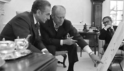 President Gerald Ford with the Shah of Iran Mohammad Reza Pahlavi