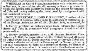 A crop of Kennedy's exec order