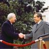 President Richard Nixon greets Prime Minister Edward Heath