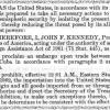 A crop of Kennedy's exec order