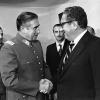 Chile’s ruler Augusto Pinochet meeting U.S. Secretary of State Henry Kissinger in Santiago, 8 June 1976