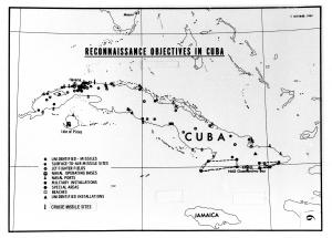 October 5, 1962: CIA chart of “reconnaissance objectives in Cuba.”