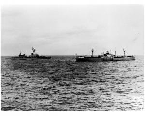 October 26, 1962: The U.S. destroyer Joseph P. Kennedy stops, boards and inspects the Marucla, a dry-cargo ship of Lebanese registry under Soviet charter to Cuba.