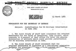 Joint Chiefs pretexts to invade Cuba March 1962