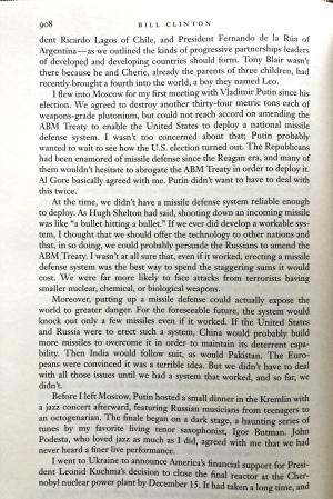 page from Clinton's book