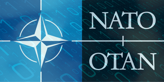 NATO Logo overlaid with code