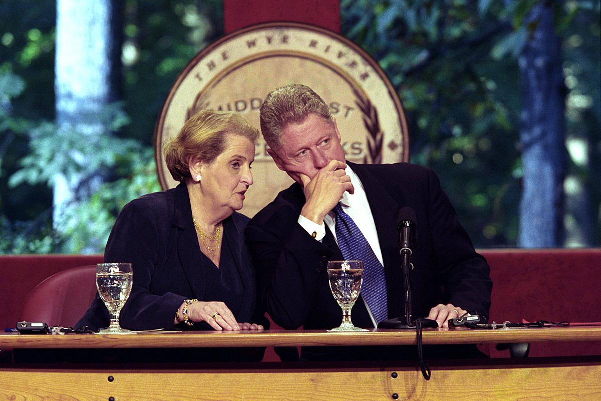 President Clinton and Secretary of State Madeleine Albright