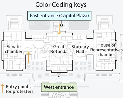 color code capitol entrances