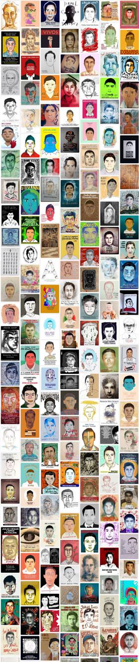 Original artworks by #Ilustradoresconayotzinapa, Source: Pinterest