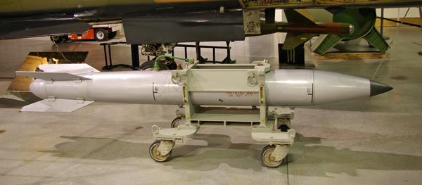 AnAir Force photo of an earlier version of the B61 nuclear bomb