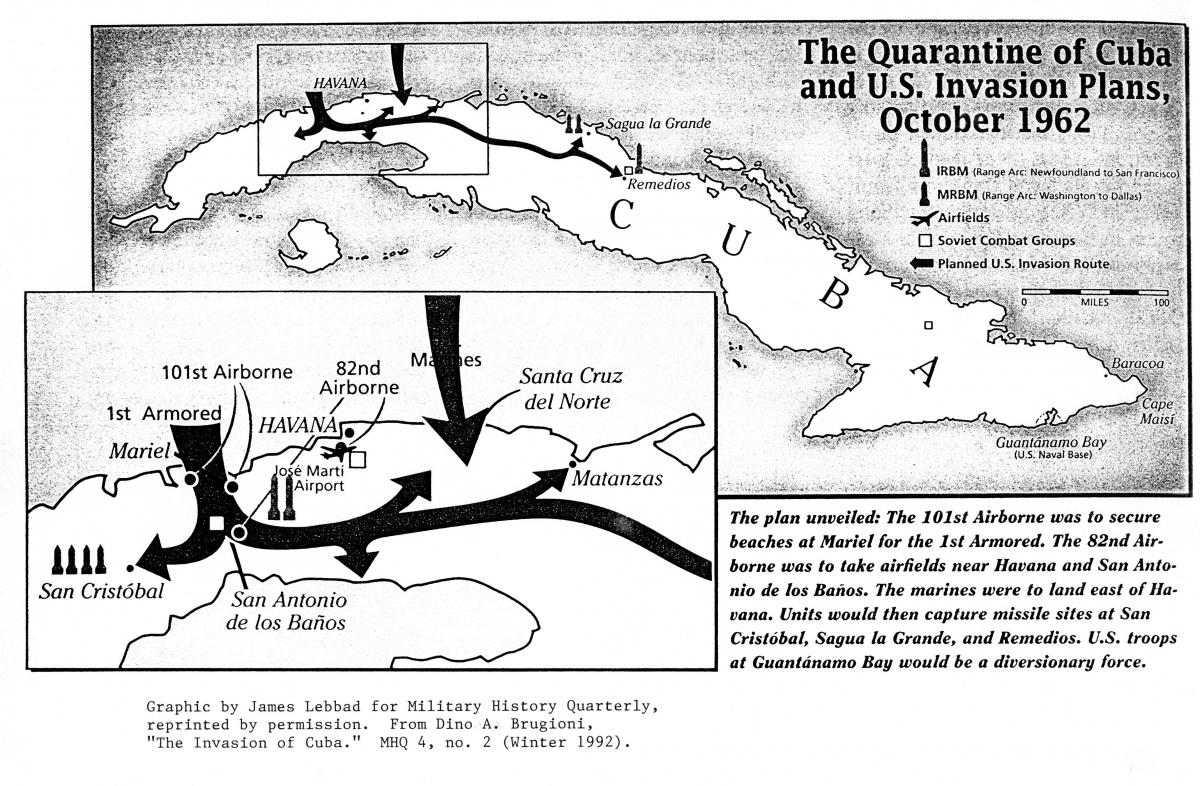 Graphic from Military History Quarterly of the U.S. invasion plan, 1962.
