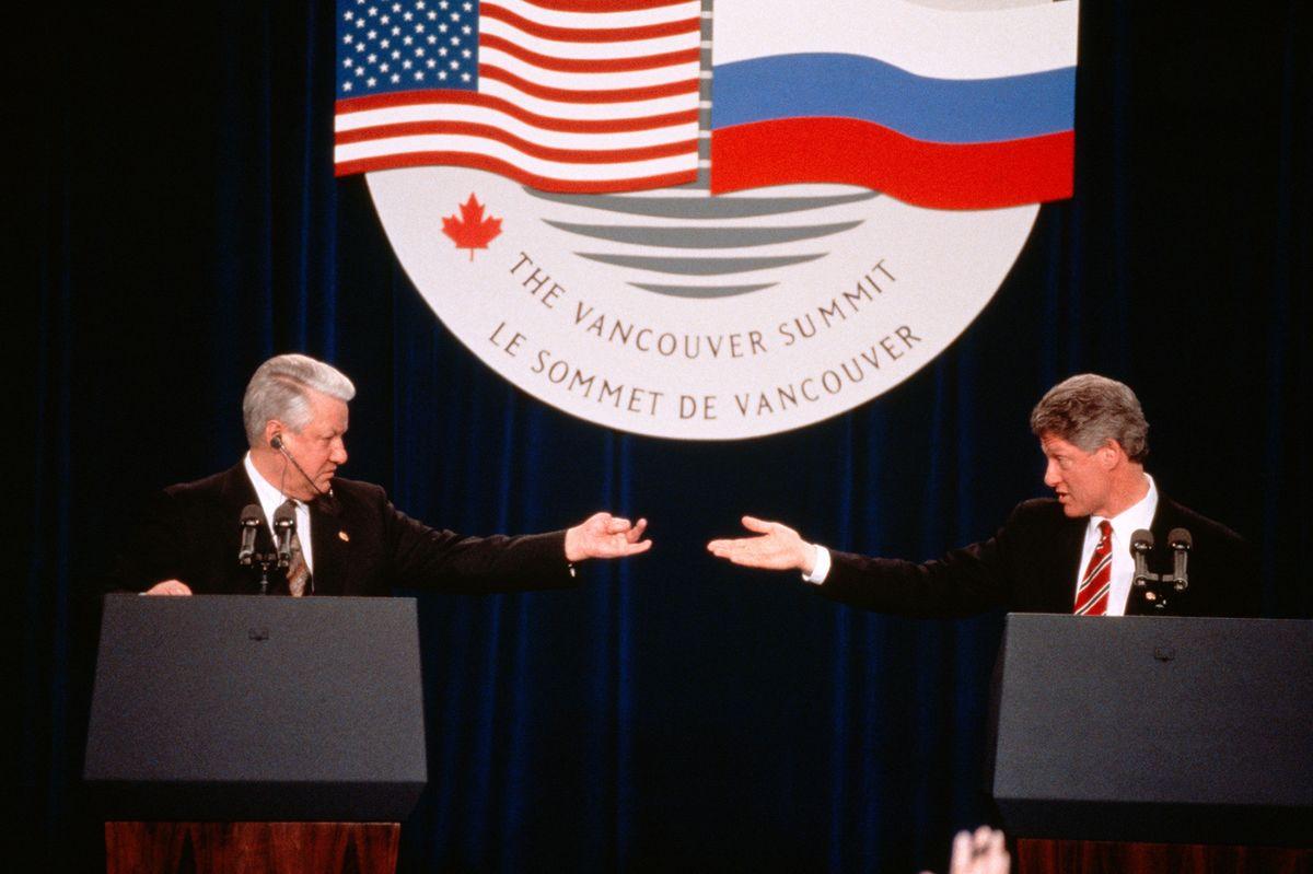 Yeltsin and Clinton. Vancouver summit