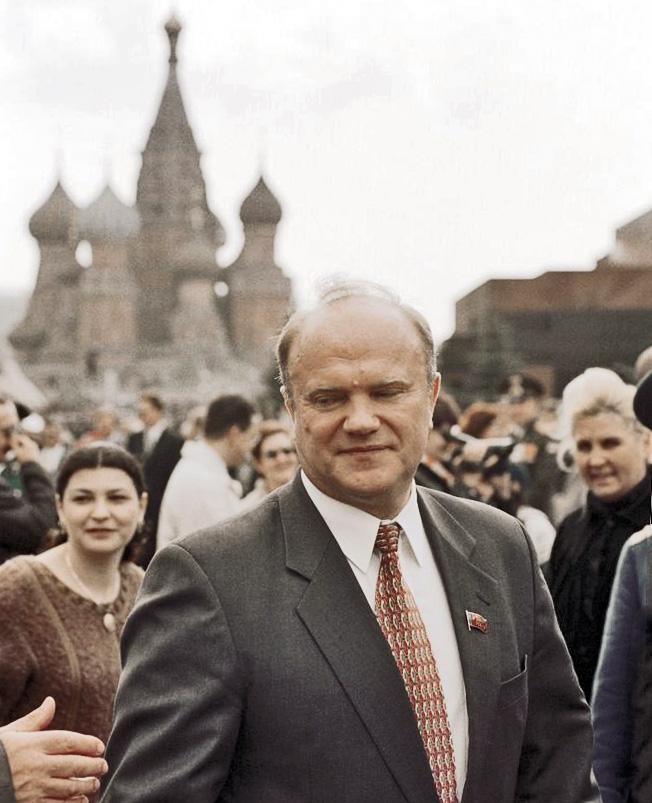 Leader of the Russian Communist Party Gennady Zyuganov in the Red square.