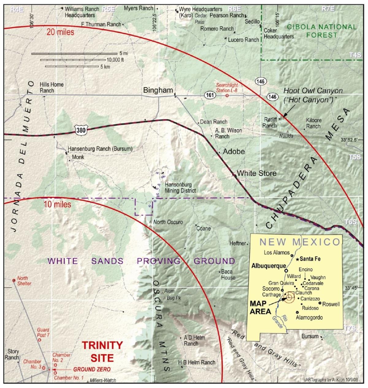 Map of the Trinity site