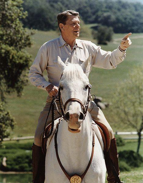 Ronald Reagan riding horse