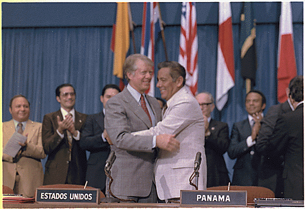 Carter and Torrijos at Sept 7 1977 Signing Ceremony