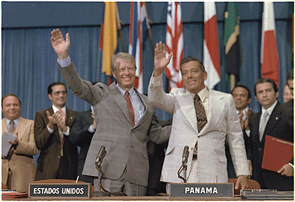 Carter and Torrijos at Sept 7 1977 Signing Ceremony