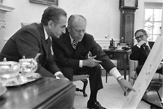 President Gerald Ford with the Shah of Iran Mohammad Reza Pahlavi