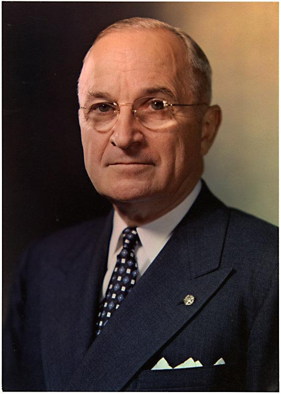 President Harry S. Truman, shown in 1945