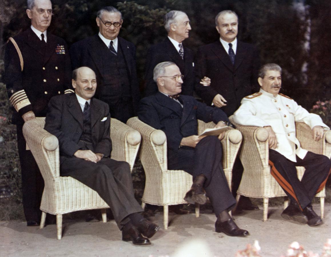 The “Big Three” at the Potsdam Conference on 1 August 1945