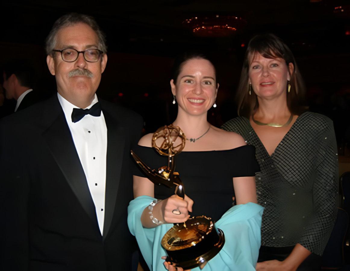 William Burr receiving Emmy Award