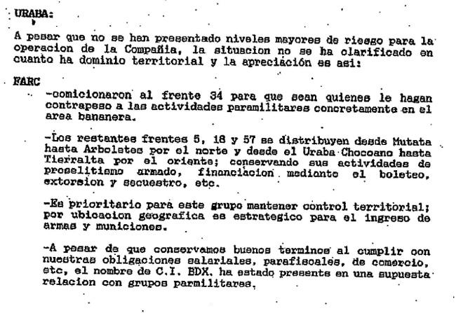 【Paragraph】23SS★ Paragraph Colombia T No.021 Chiquita Papers Document over $800,000 in Payments to