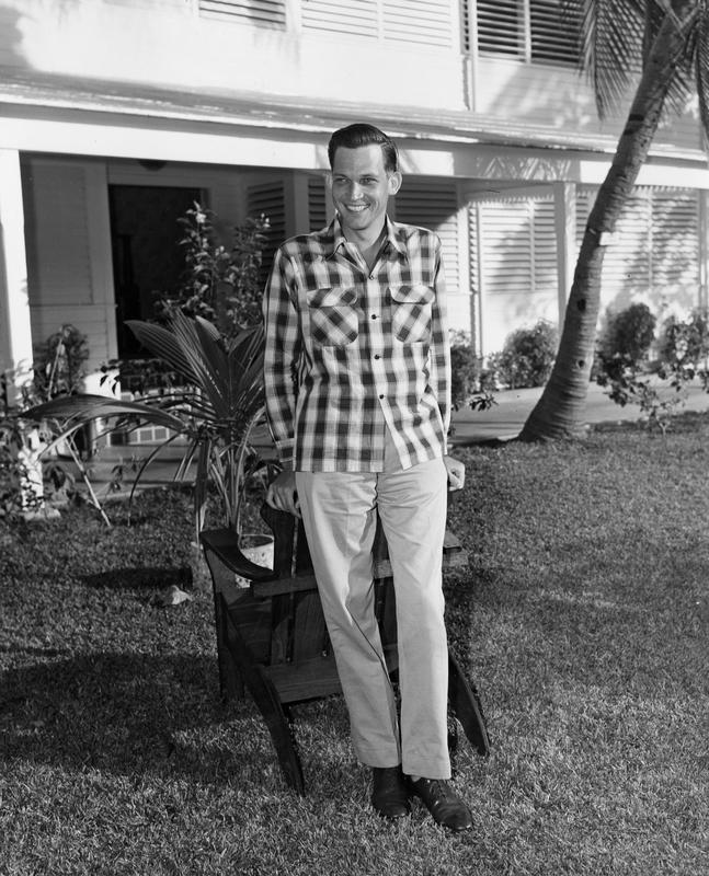 Elsey, shown on the lawn of the Little White House in Key West, Florida, ca. December 1949.