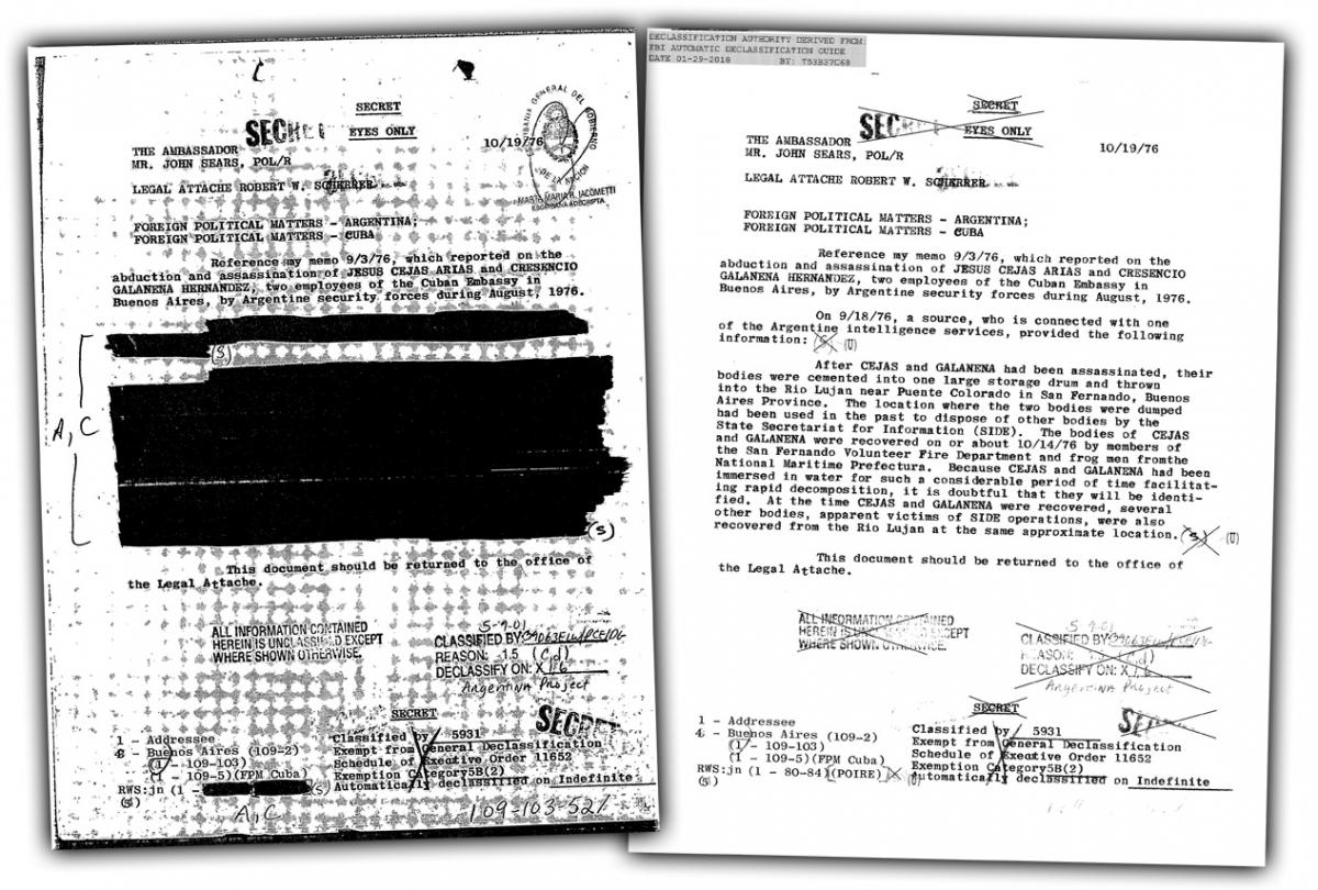 Two redactions of same Declassified File
