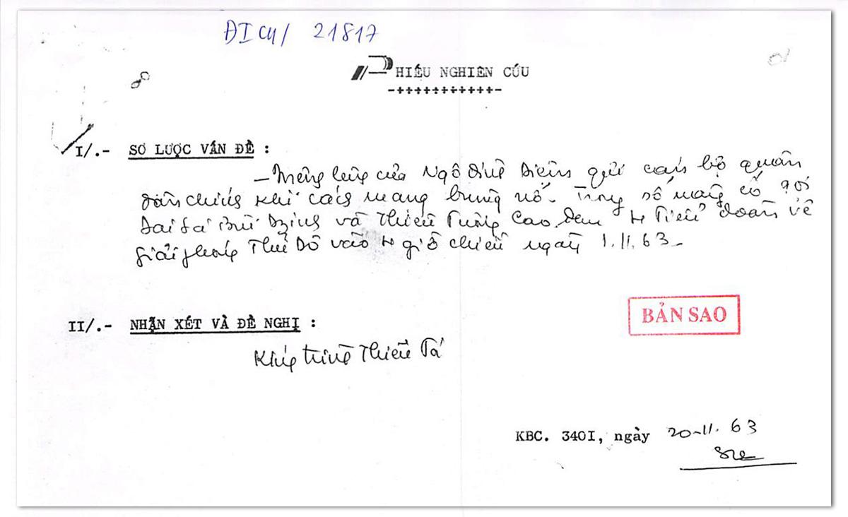 New Light In A Dark Corner Evidence On The Diem Coup In South Vietnam November 1963 National Security Archive