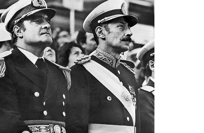 Coup leaders Admiral Massera and General Videla