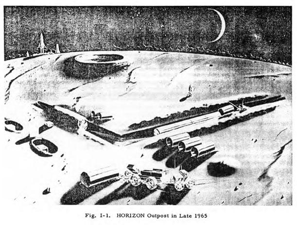 Artist’s sketch from a U.S. Army “Proposal to Establish a Lunar Outpost”