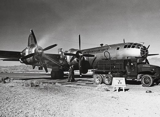 B-29 sampler aircraft with Gunk degreaser