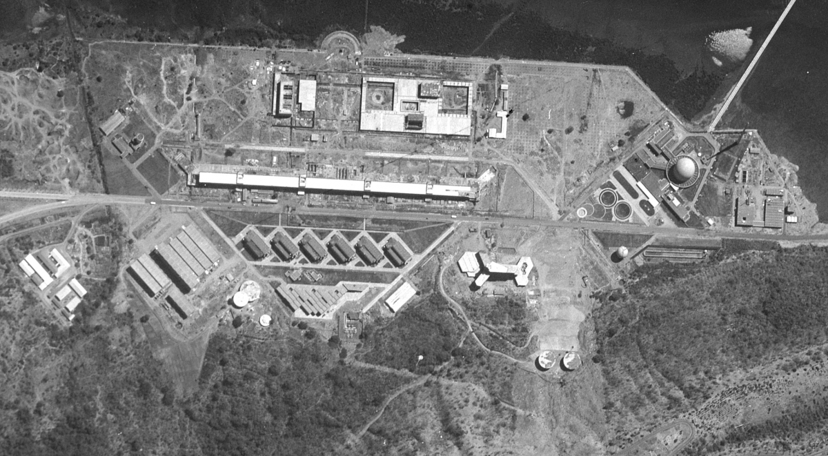 Trombay, the site of India's first reactor (Aspara) and a plutonium reprocessing facility, as photographed by a KH-7/GAMBIT satellite on February 19, 1966.