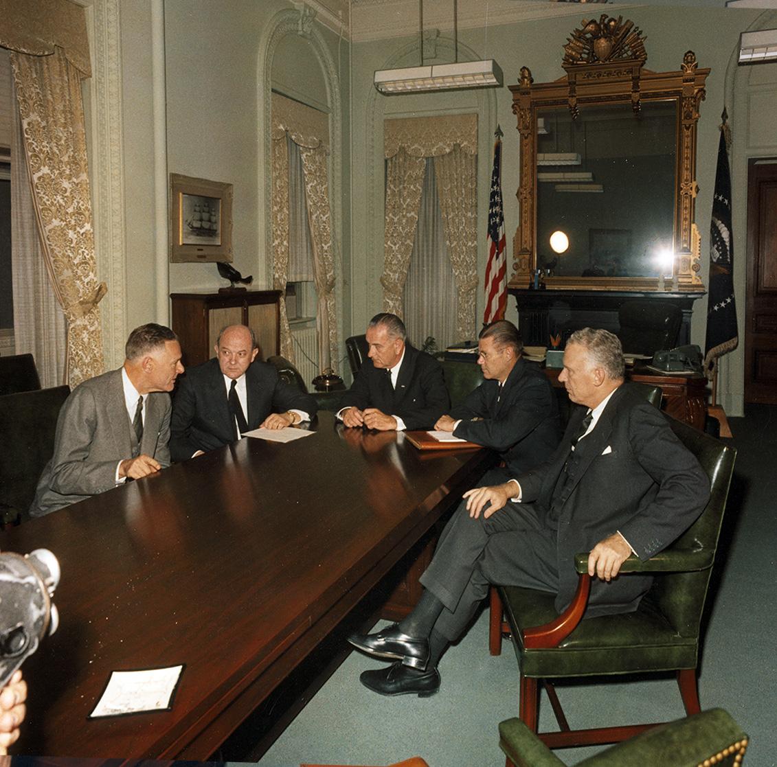 Lodge was the first diplomat that LBJ saw as president. Lodge returned to consult with JFK about the coup, learned while en route that he had been killed, and instead briefed LBJ while still in his EOB office (along with Rusk, McNamara, and Ball)