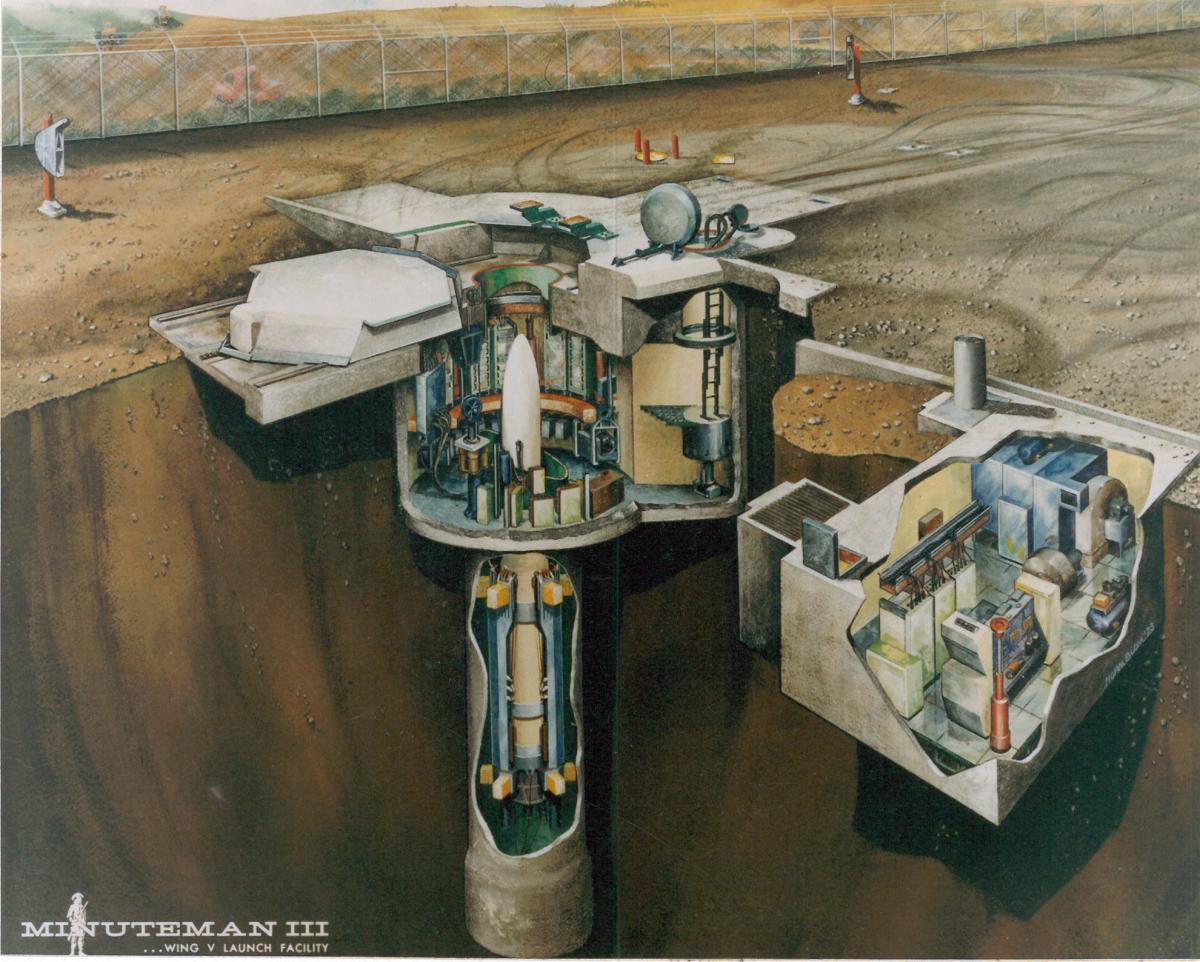 Cutaway drawing of the Minuteman III launch site and control post