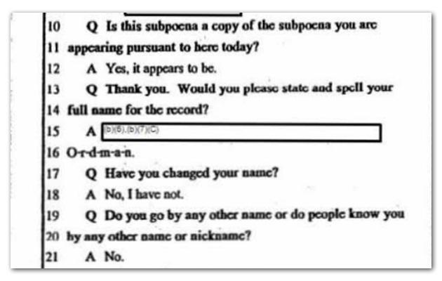 SEC Testimony of John Ordman, September 23, 1999