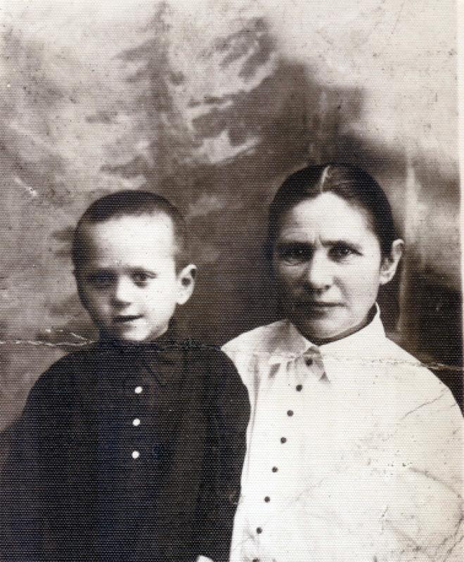 Yuri with his grandmother Pelageya in 1929.