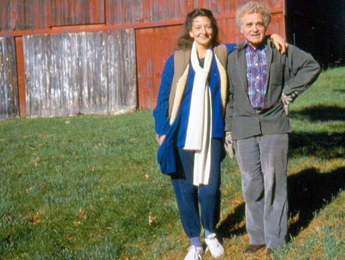 Yuri Orlov with his wife Sidney Orlov in 1987 in front of their barn in Ithaca.