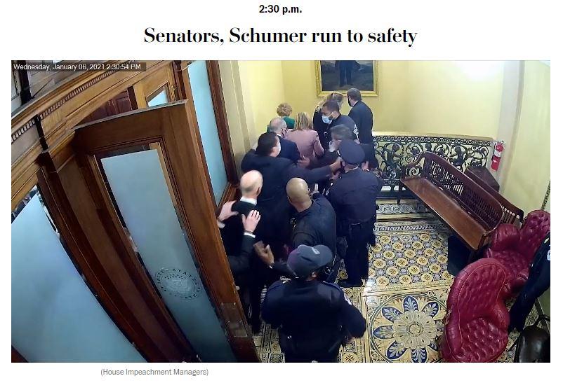 Senators, Schumer run to safety