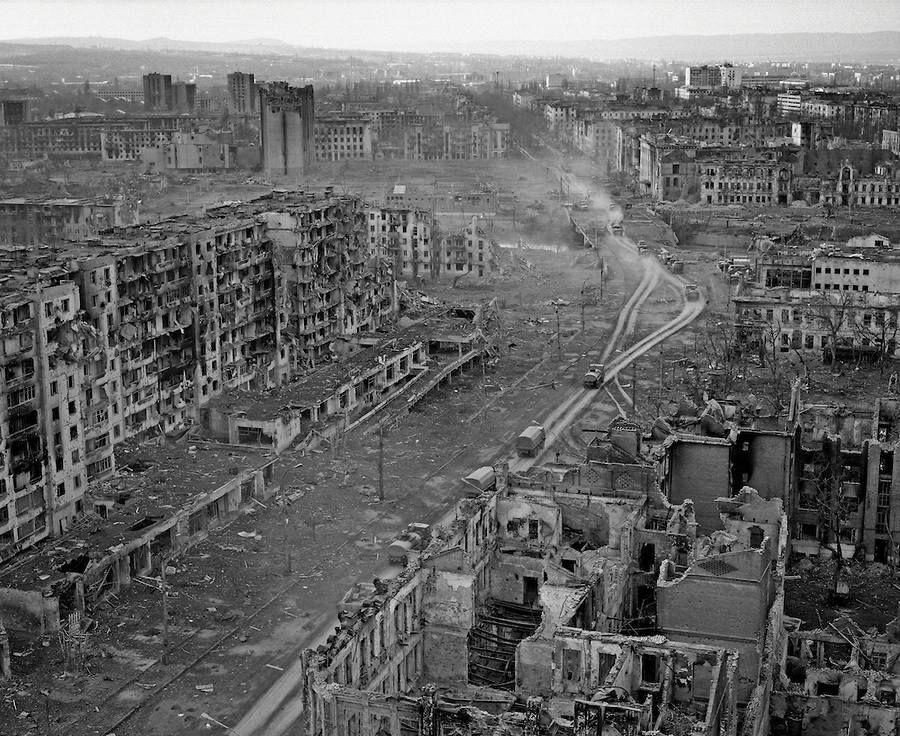 Grozny after bombardment, early 1995